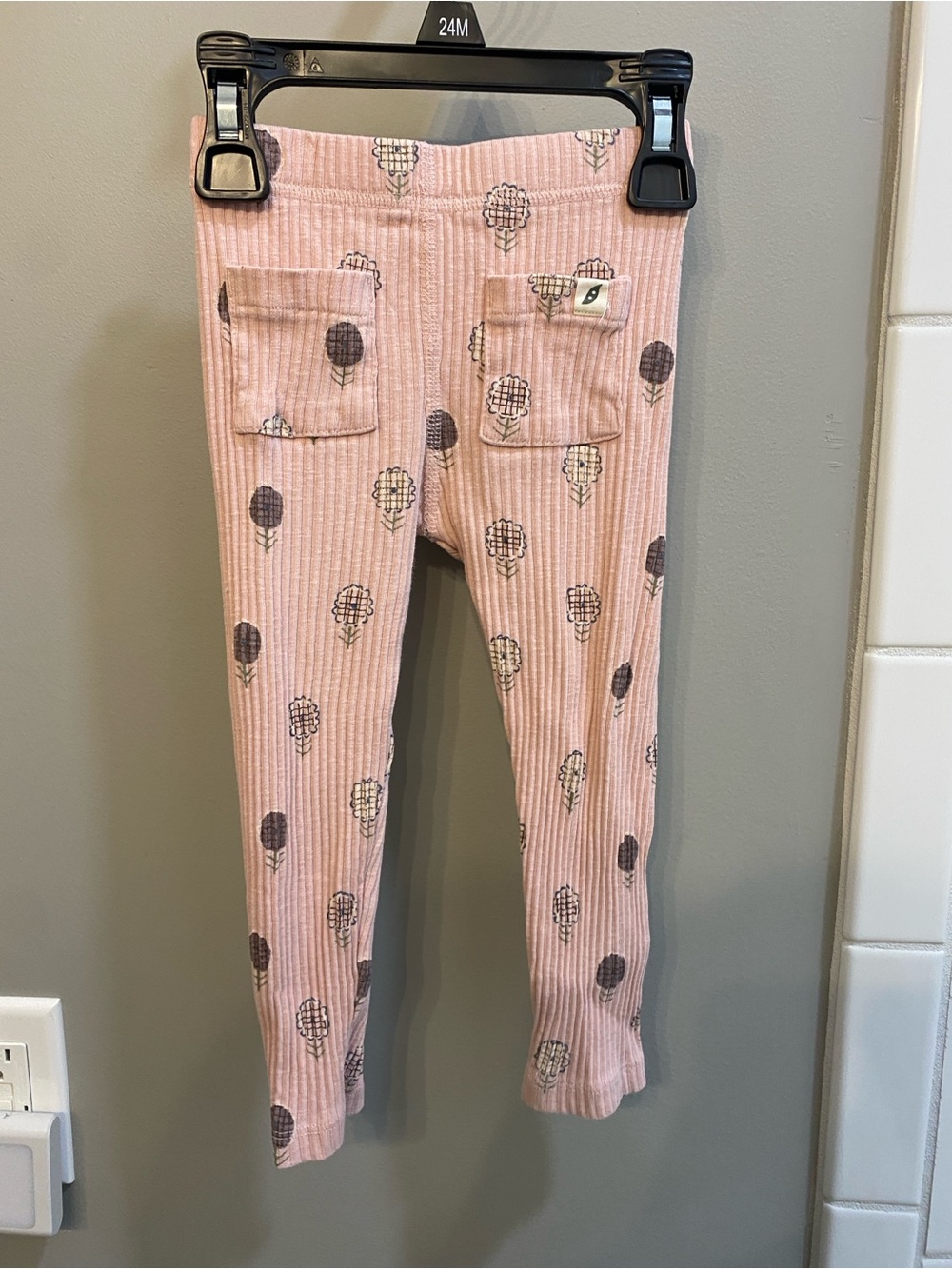 Easy Peasy Pink Ribbed Cotton Leggings / Size 2T / VGUC